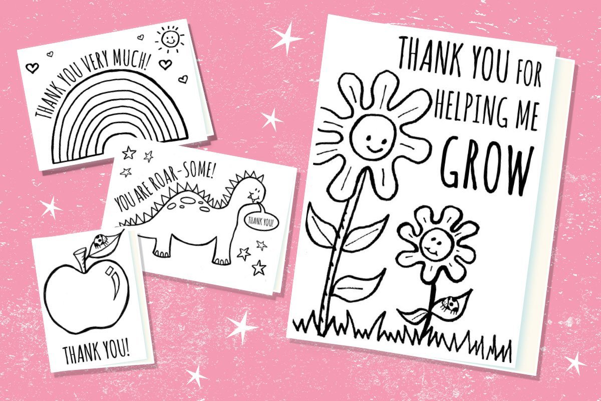 Free Printables - Simple 3 x 5 Folding Thank You Cards