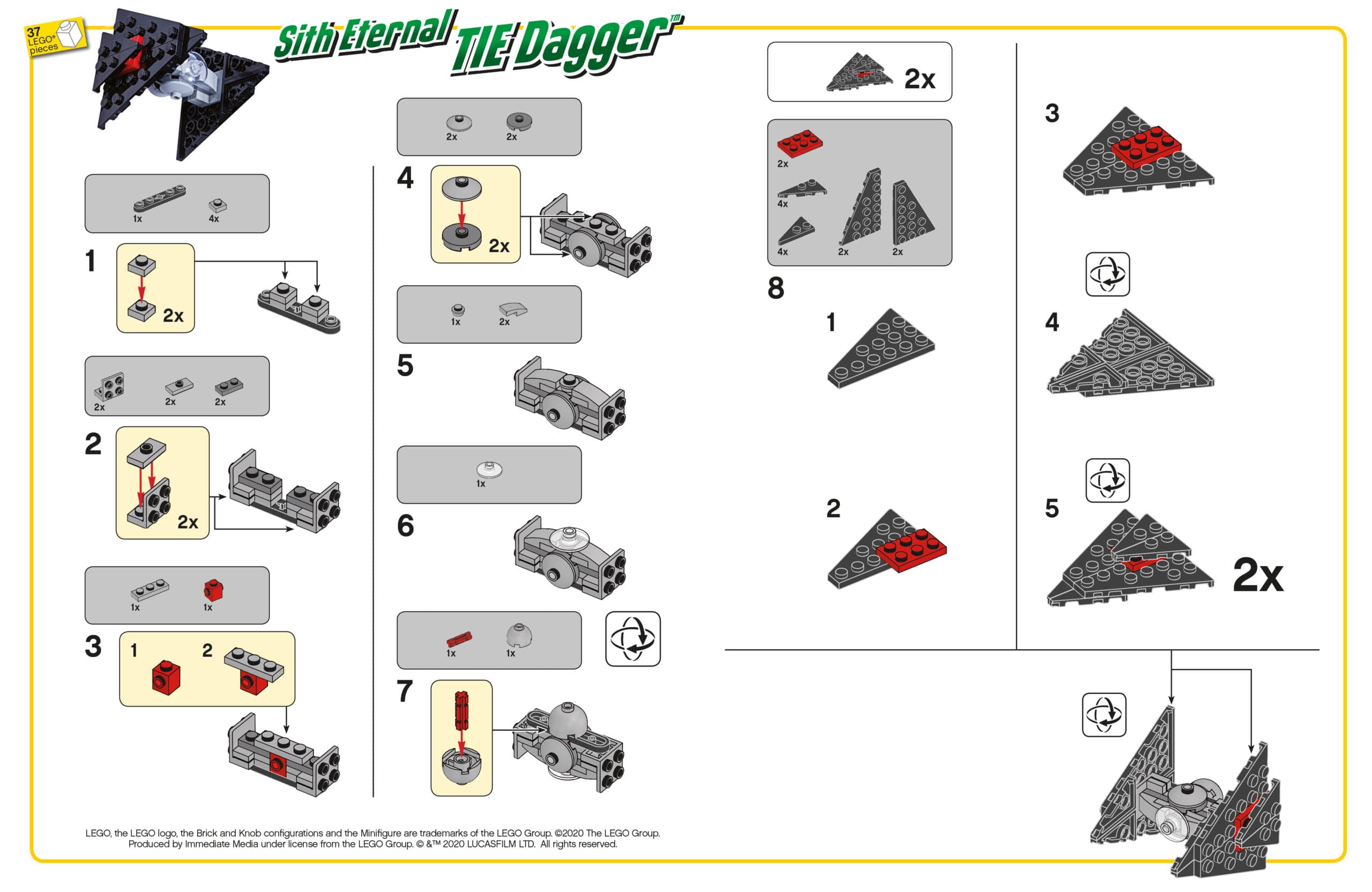 Lego sith tie online fighter instructions